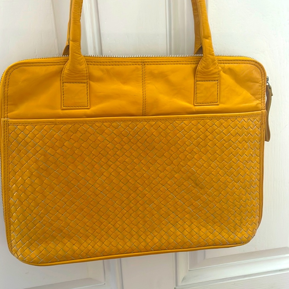Latico Yellow leather laptop bag/purse